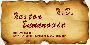 Nestor Dumanović vizit kartica